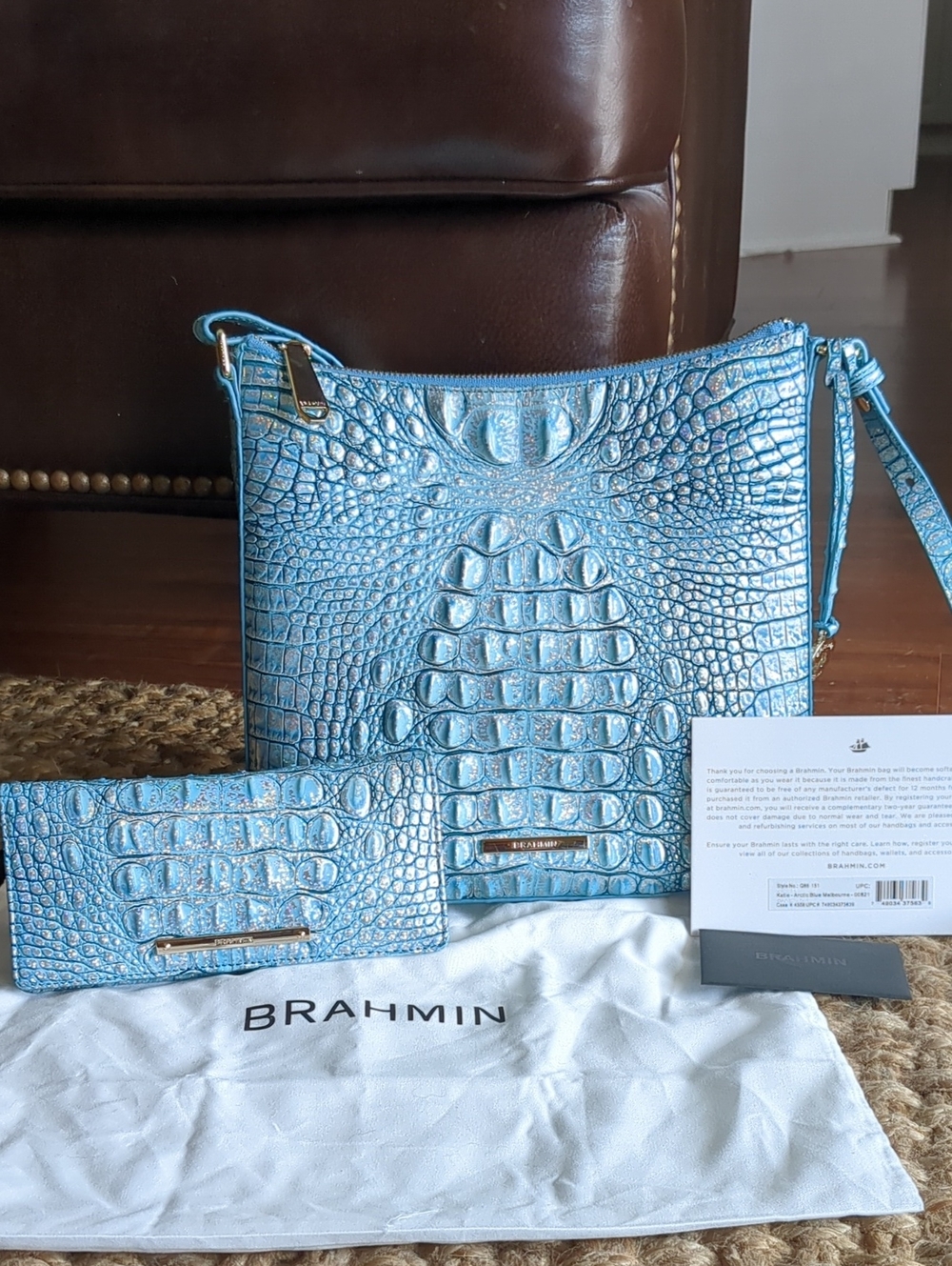Brahmin Arctic Blue Katie Crossbody with Ady Wallet